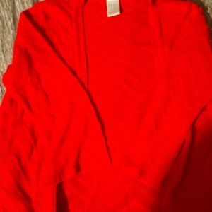 Red Open Front 3/4 sleeve cardigan size S